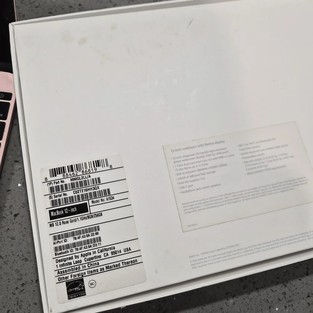 Apple MacBook in Pink with Box